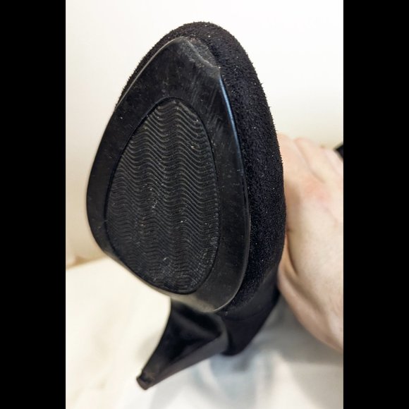 COMFORTVIEW Sz 10.5 W Womens Black Tall Faux Suede Western Style High Heel Boots - Picture 6 of 6